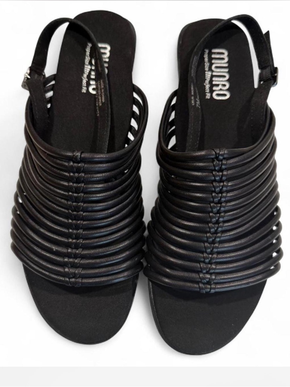 Munro Women's Celia Slingback Sandal - Black Sz 7 NWOB Leather Upper